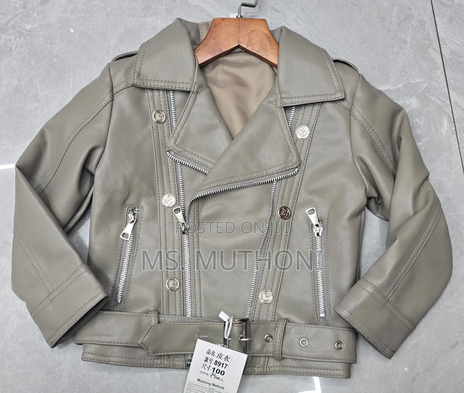 Unique Colors Kids Pu Leather Jackets 1-9yrs Red / Green