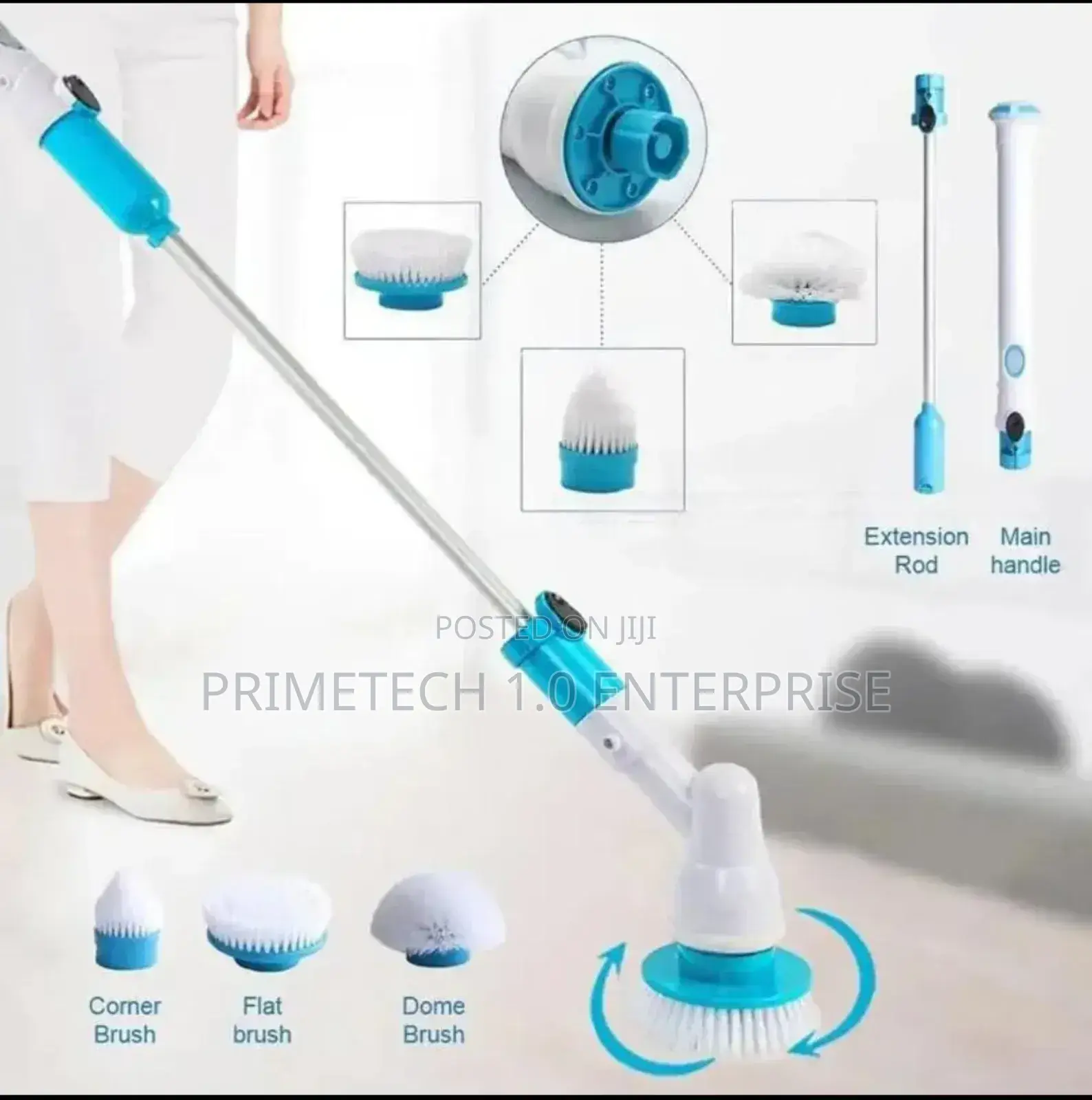 Rechargeable Electric Spin Scrubber With 4 Brush Heads