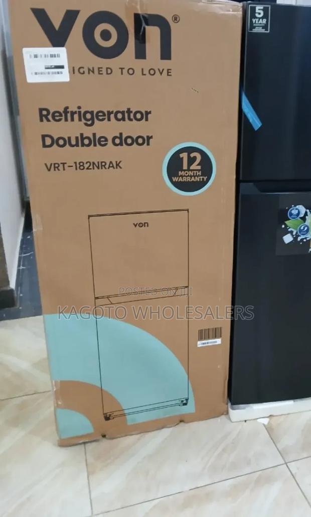 182 Litres No Frost Von Black Refrigerator v/182nrk - main view