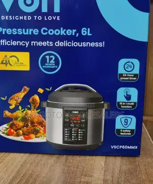 Von Electric Pressure Cooker 6litres*( 1yr Warranty )V/Pc-02