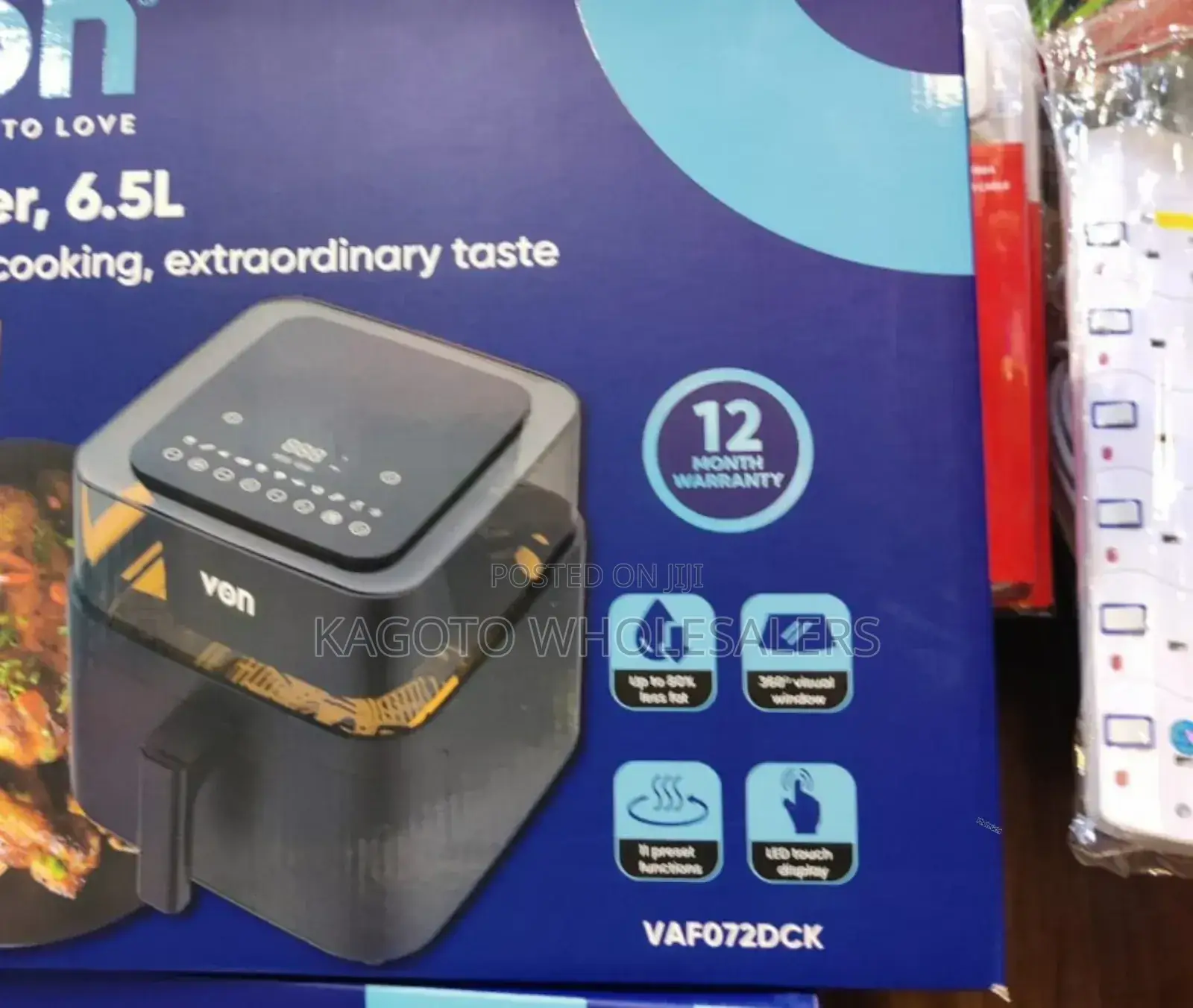 Von Airfryer 6.5litres Digital Vafk6 (1 Yr Warranty) Black