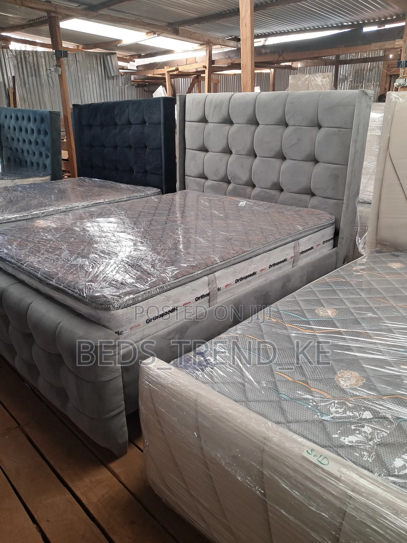 Handcrafted Upholstered Box Chester Bed 6 by 6 Ft
