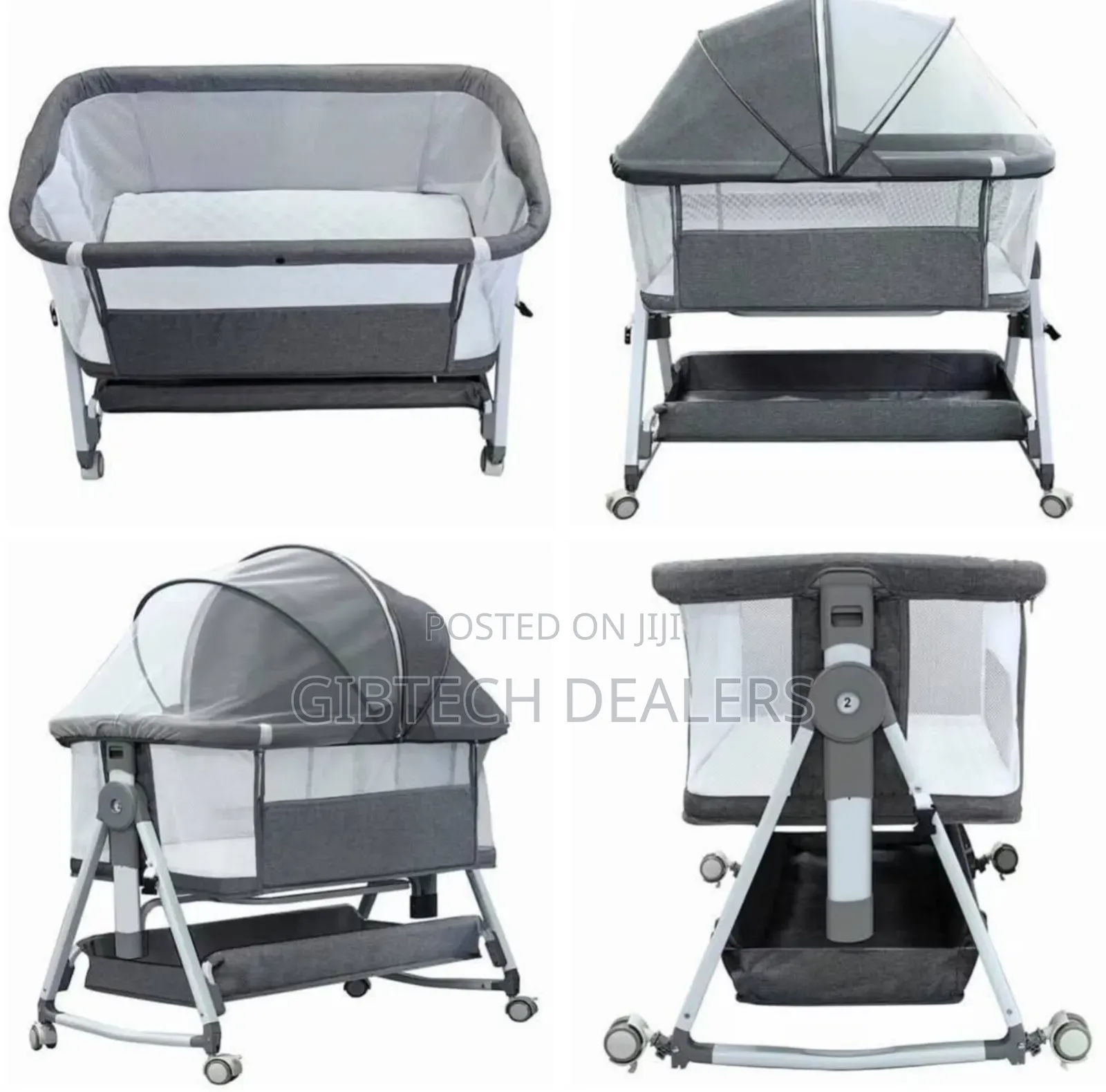 Baby Co Sleeper Bassinet With Rocking Wheel and Mosquito Net