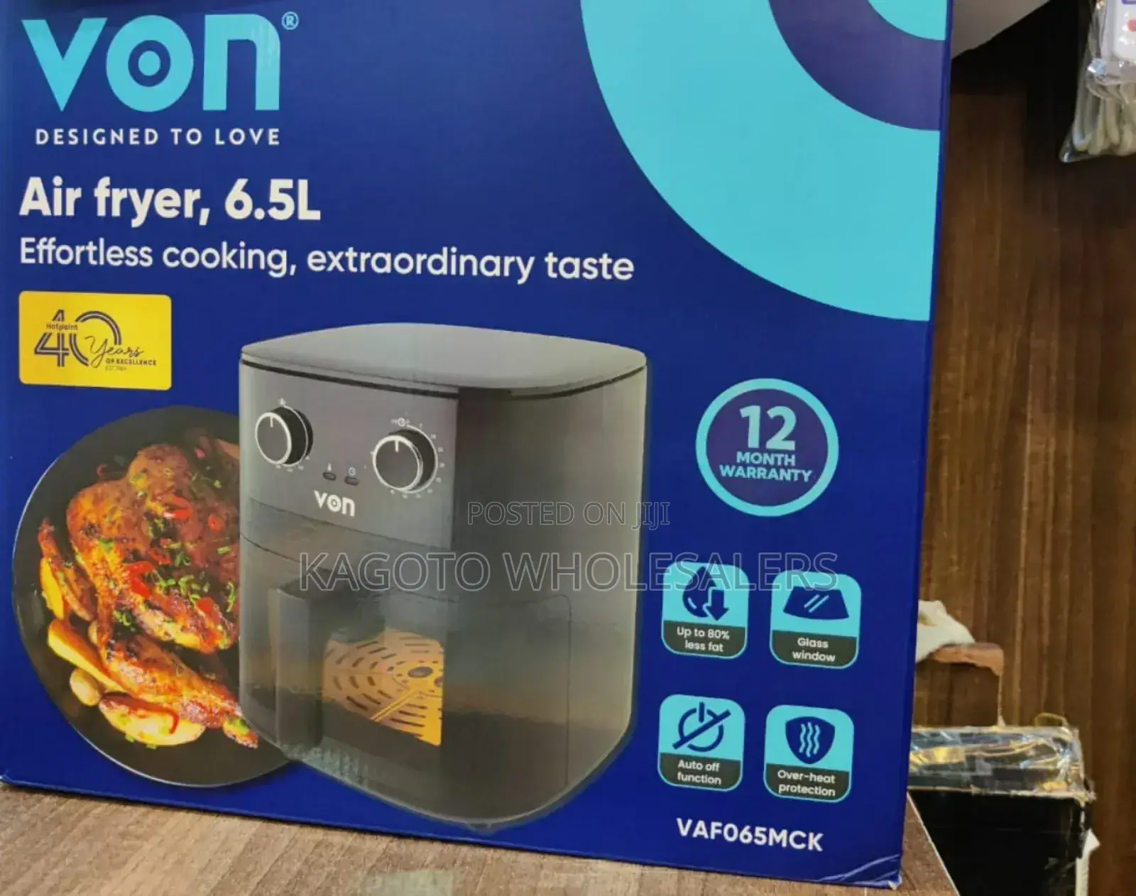 6.5l Von Air Fryer Manual *Vaf65ck (Black Body)1yr Warranty