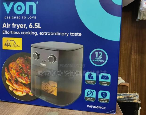 6.5l Von Air Fryer Manual *Vaf65ck (Black Body)1yr Warranty