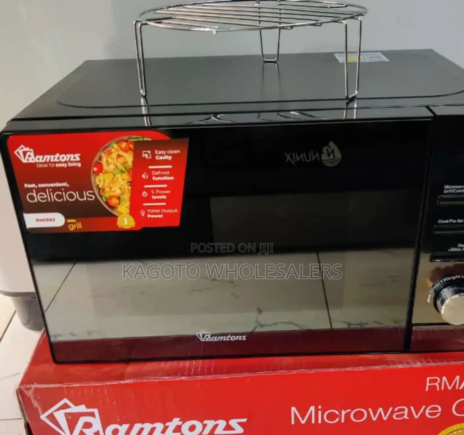 Ramtons 20l Digital Microwave With Grill (Black Glass) R*20*
