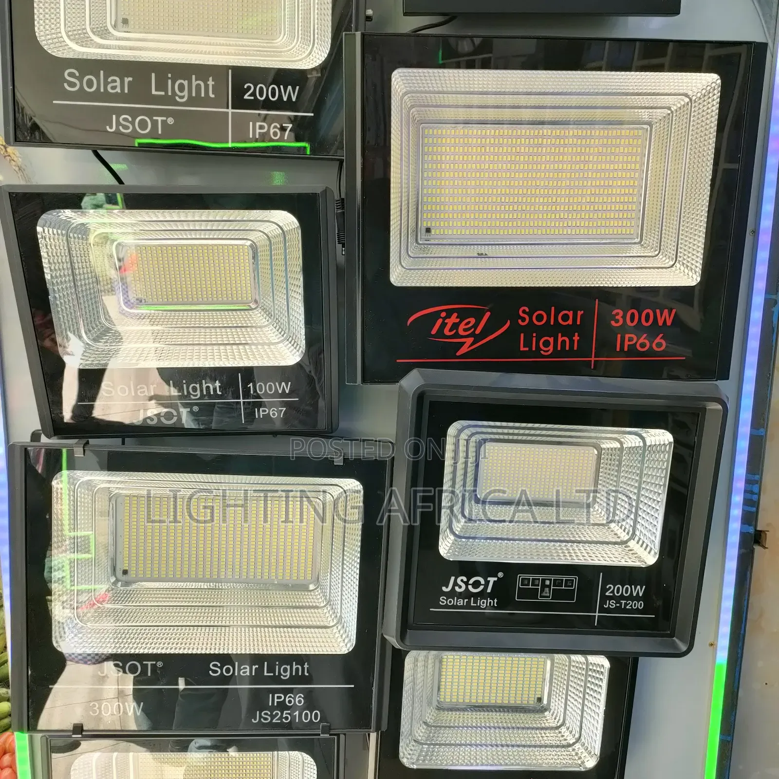 300 Watts Solar Flood Light Complete With Mounting Brackets Remote