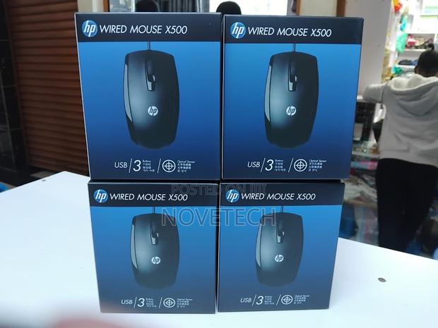 Hp X500 Usb 3 Button Optical Wired Mouse - Black - main view