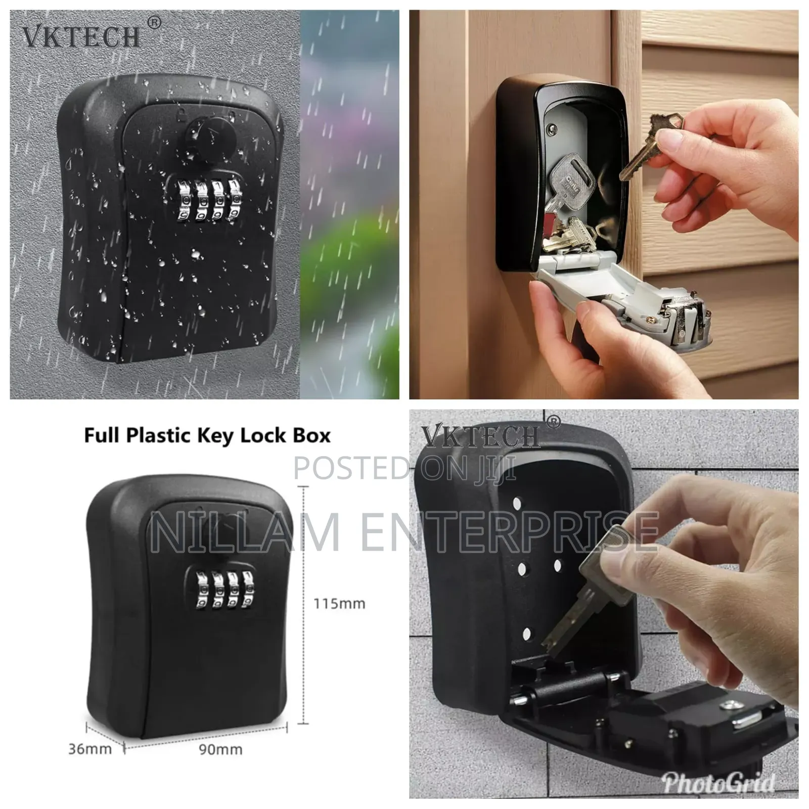 Weatherproof Wall-Mounted Key Safe Password Key Box