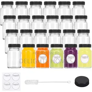 Set of 6 Gingershots Glass Bottles-De