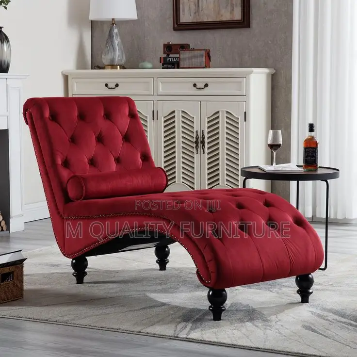 Maroon Comfy Chesterfield Couch