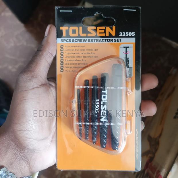 Screw Extractor Set Tolsen 5pcs Damaged Screw Remover Bits - thumbnail 2