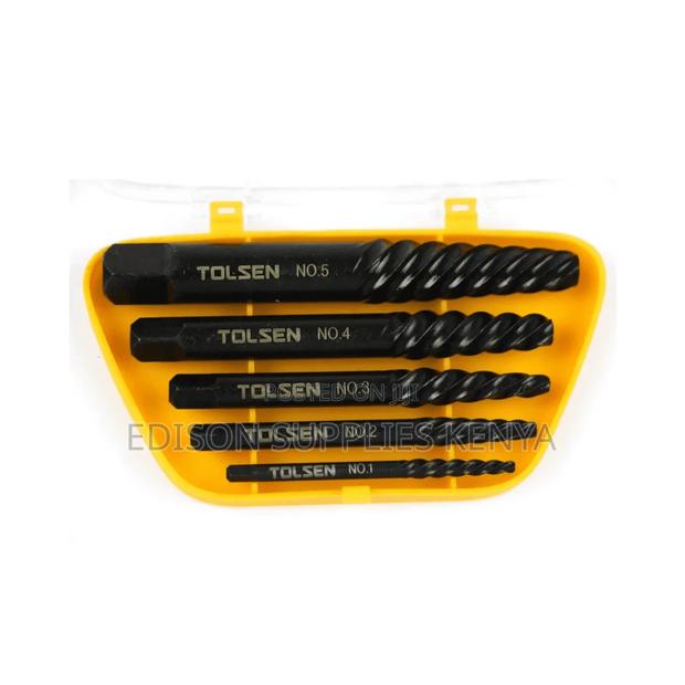 Screw Extractor Set Tolsen 5pcs Damaged Screw Remover Bits - thumbnail 6