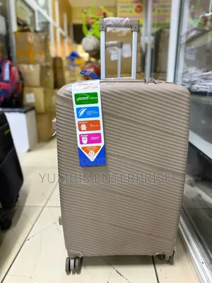 Large Brown Beige Rubber Large Suitcase