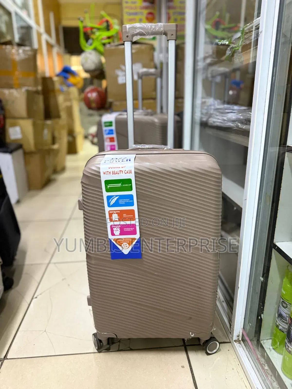 Medium Size Rubber Suitcase Brown Rubber Luggage Bag