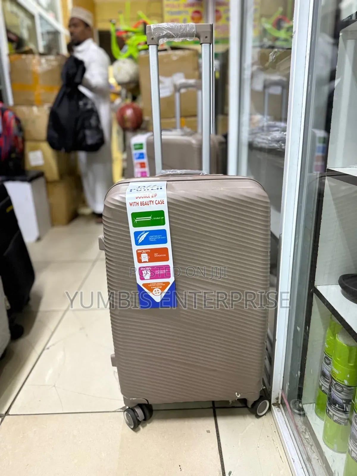 Medium Size Rubber Suitcase Brown Rubber Luggage Bag