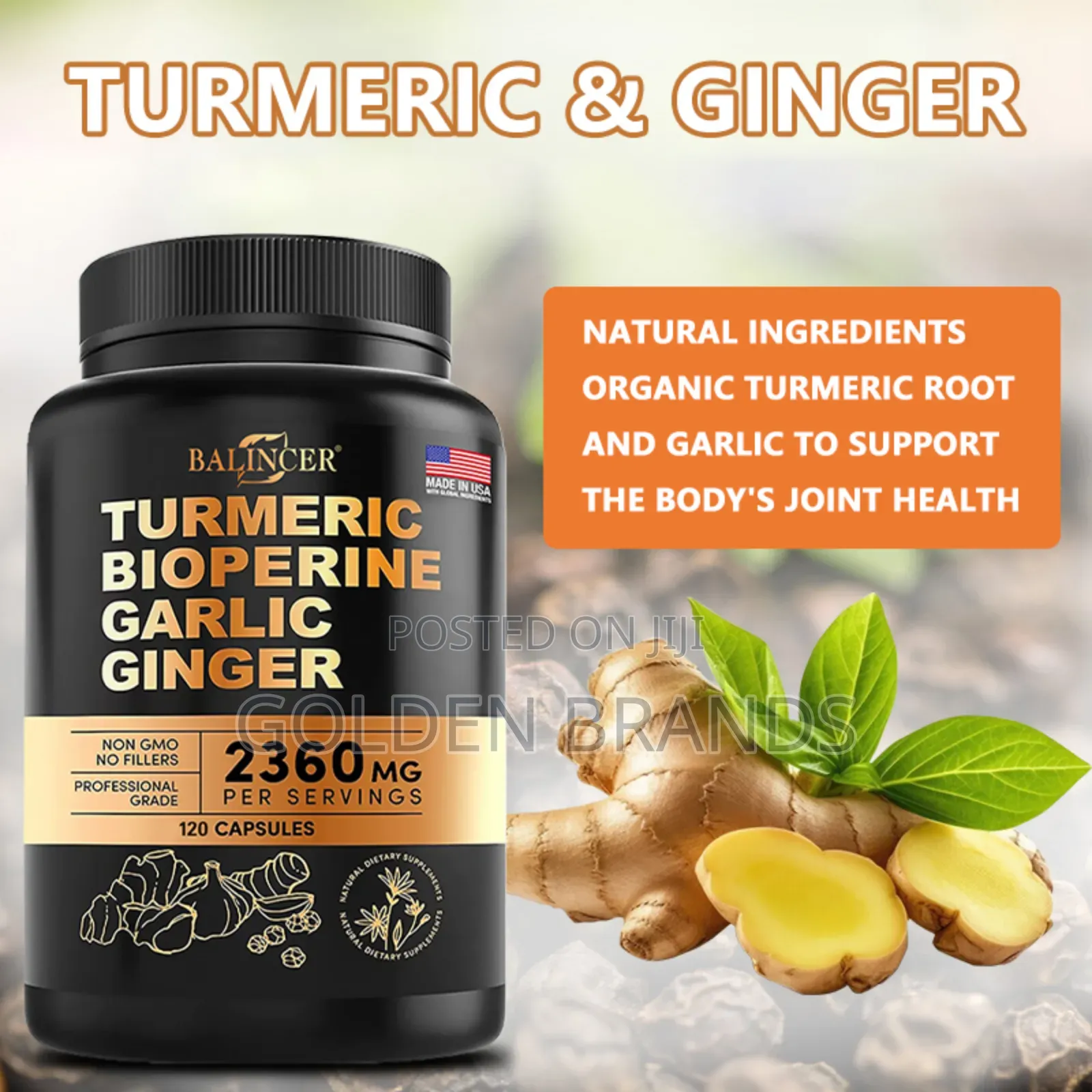 Pure 4-in-1 Turmeric Ginger 2360mg – Joints, Gut Immunity