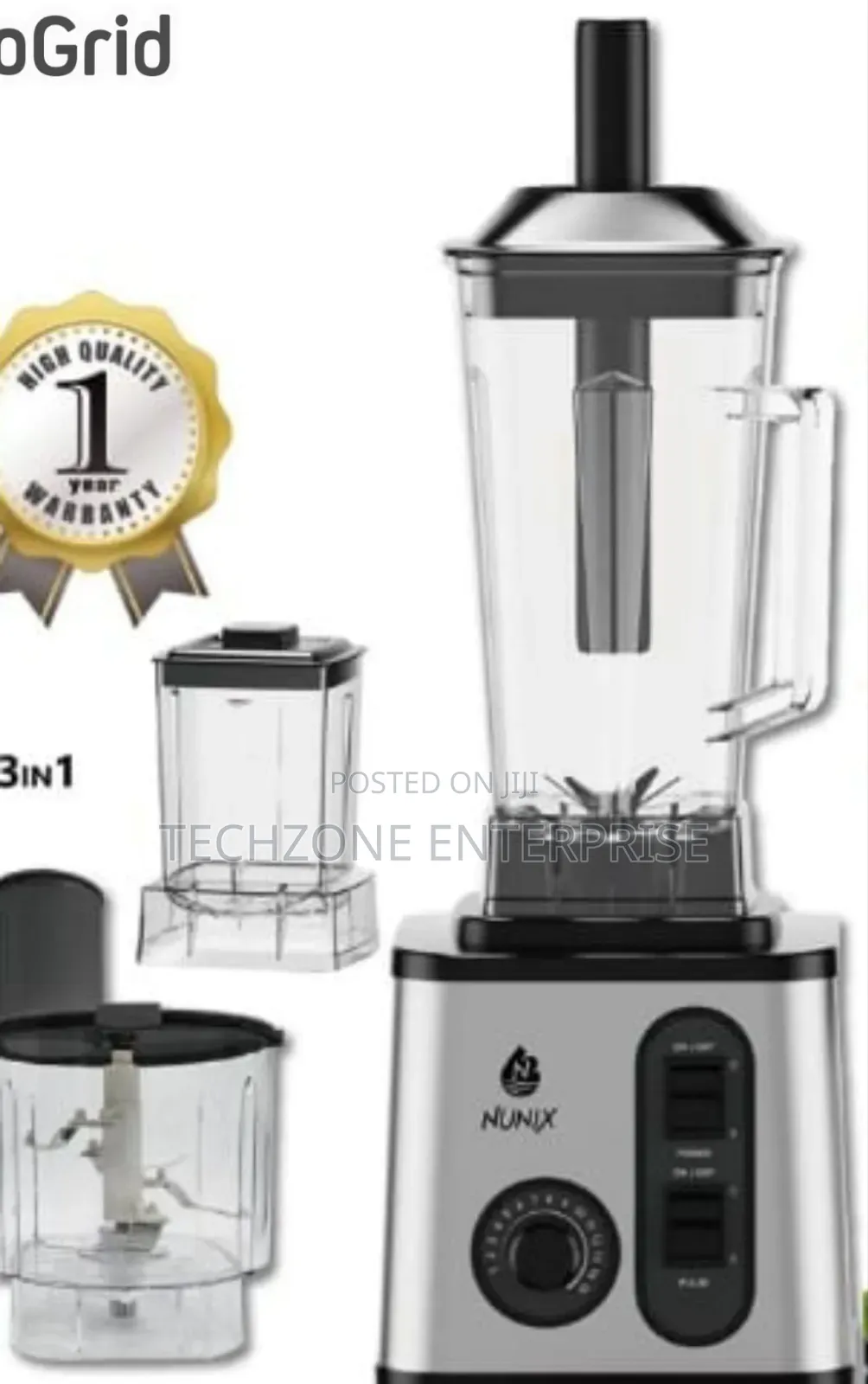 Nunix Professional Blender 3-in-1 – 2000 Watts - 2 Litres 