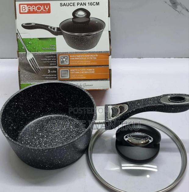 *Baroly German Brand Heavy Granite Sauce Pans + Lid