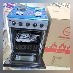 Euro Chef Eg55-3g1e+E Oven Free Stand Glass Top Cooker