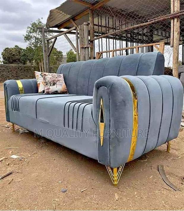 Gray 3 Seater Patterned Sofa - main view