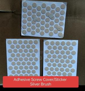 Adhesive Screw Cover or Sticker Silver Brush