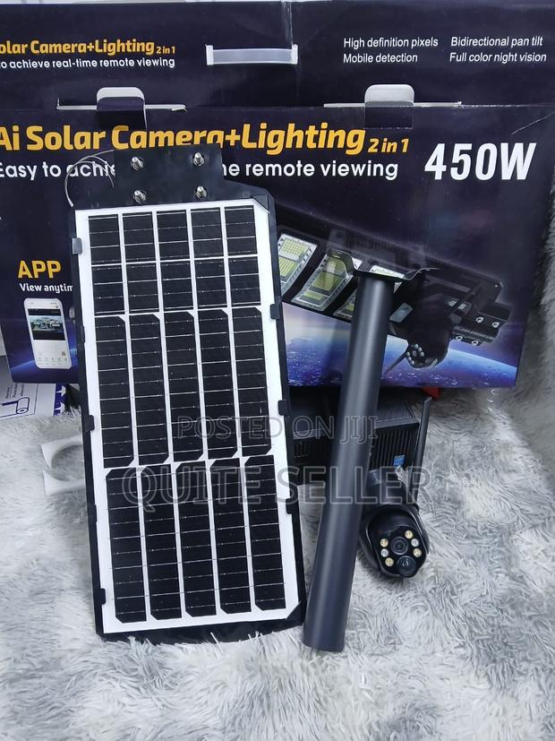V380 Pro Solar Street Light PTZ Flood Light 4g Camera 450w