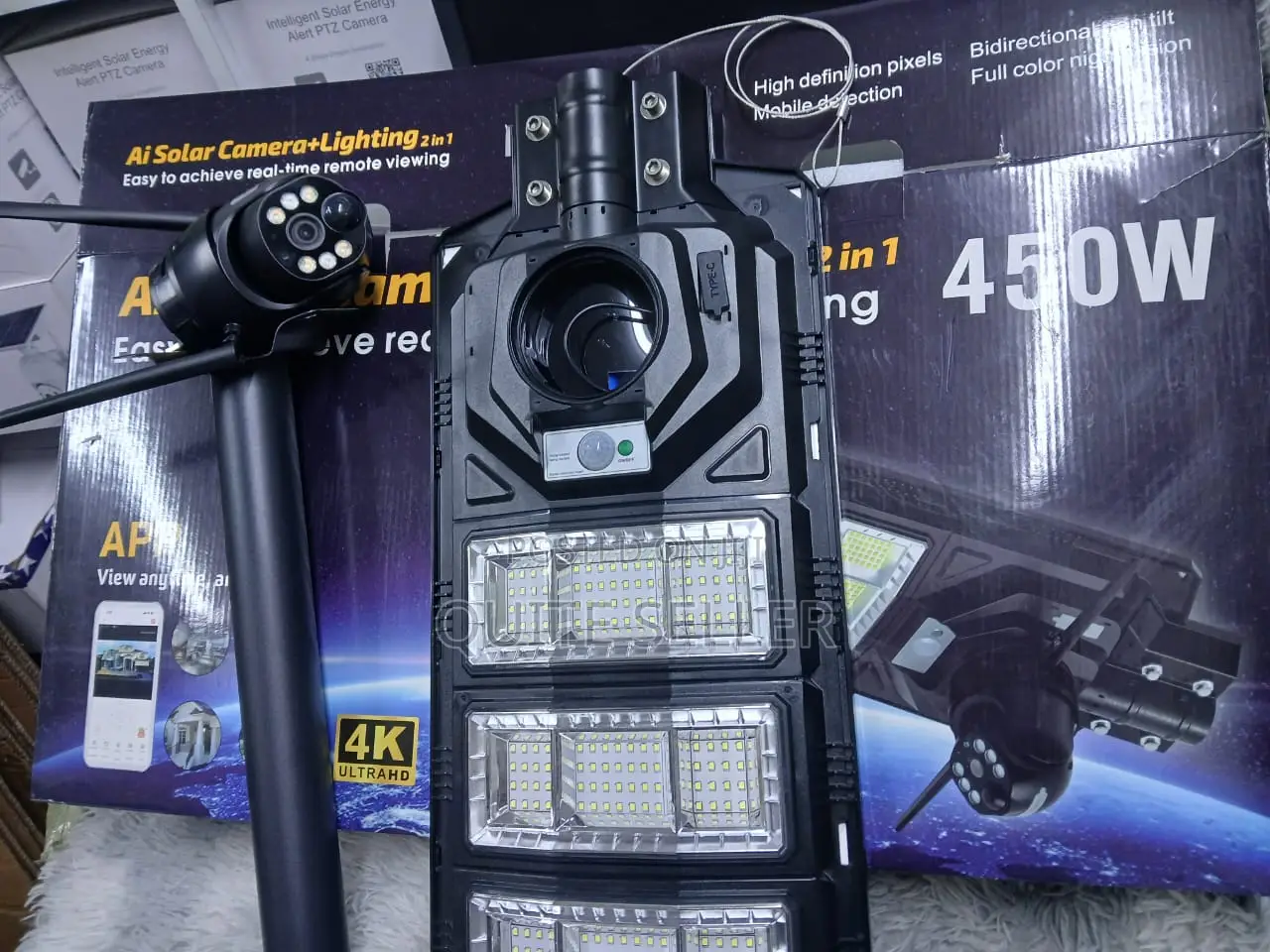 Solar Street Light With CCTV Camera 4mp450w Led Light