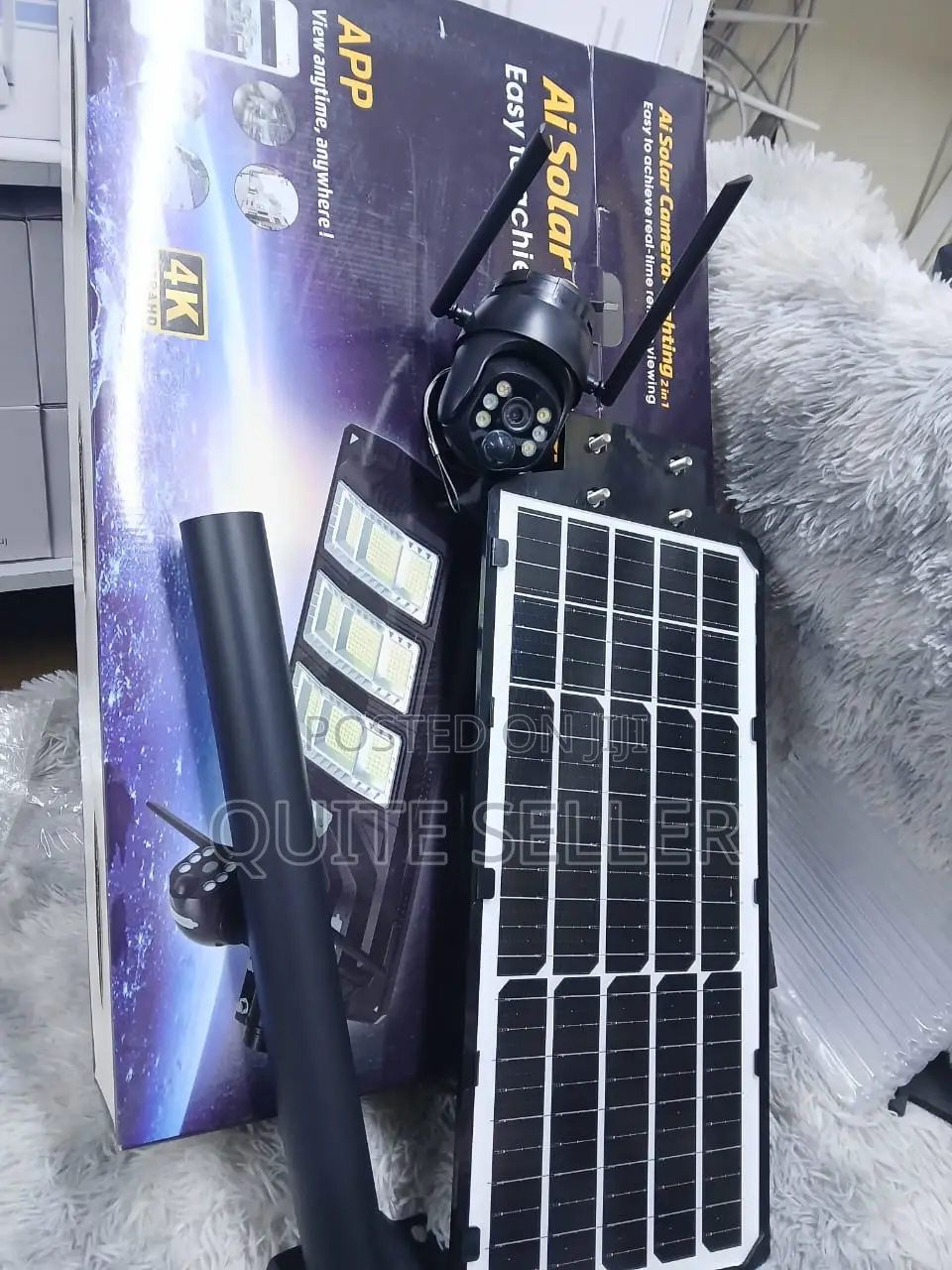 Outdoor Weather Proof Ai Solar Camera +Light 450w Fullcolor