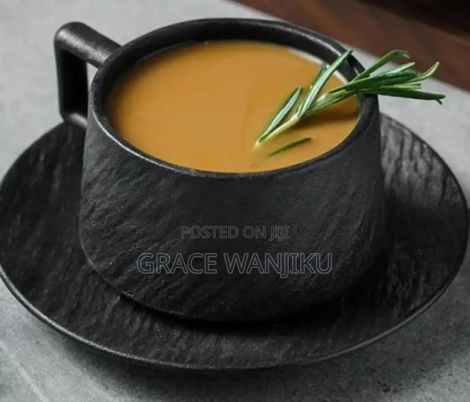 Black Cup and Saucer