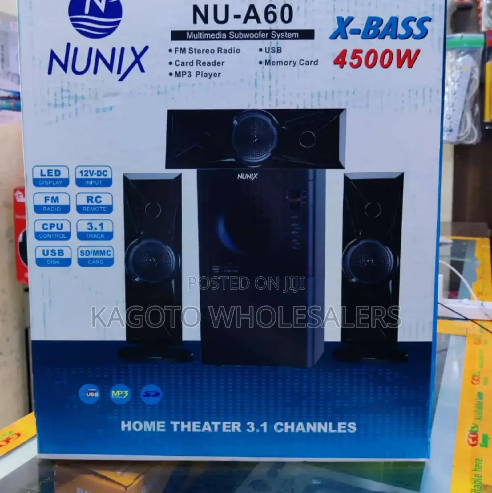 Nunix 3.1 Multimedia Speaker System A60* /12v-Dc Black