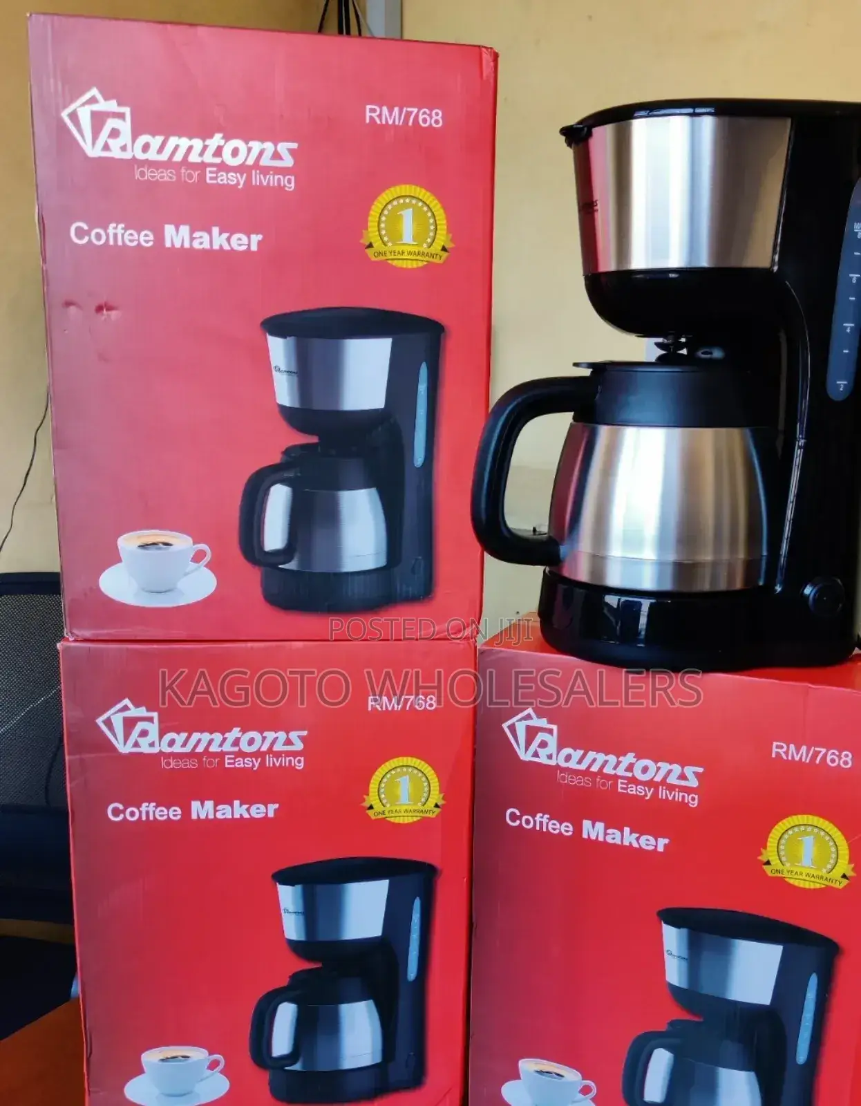 Ramtons Coffee Maker Stainless Steel 1ltr Rm768 1yr W*