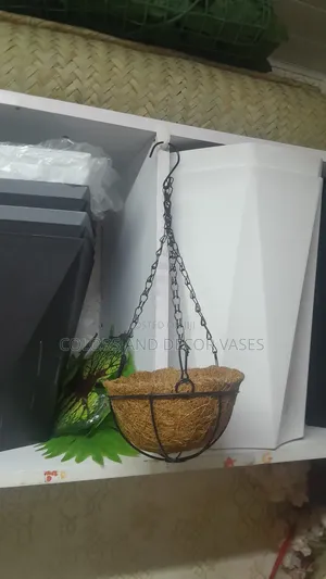 Hanging Vases Sisal With Metallic Handle
