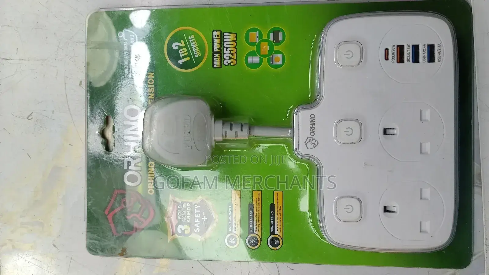 Orhino Safety Extension With Usb Ports for Fast Charging
