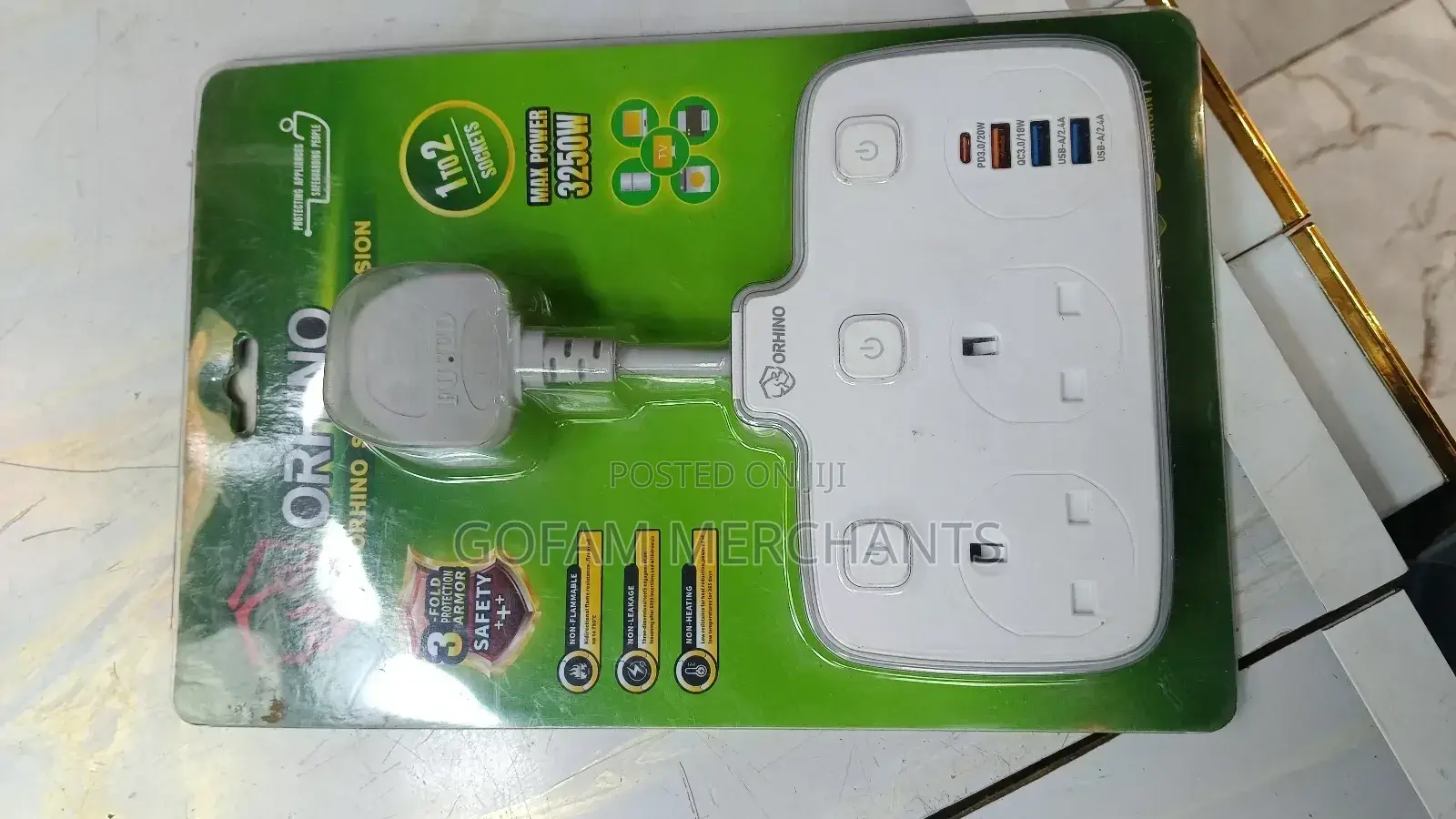 Orhino Safety Extension With Usb Ports for Fast Charging