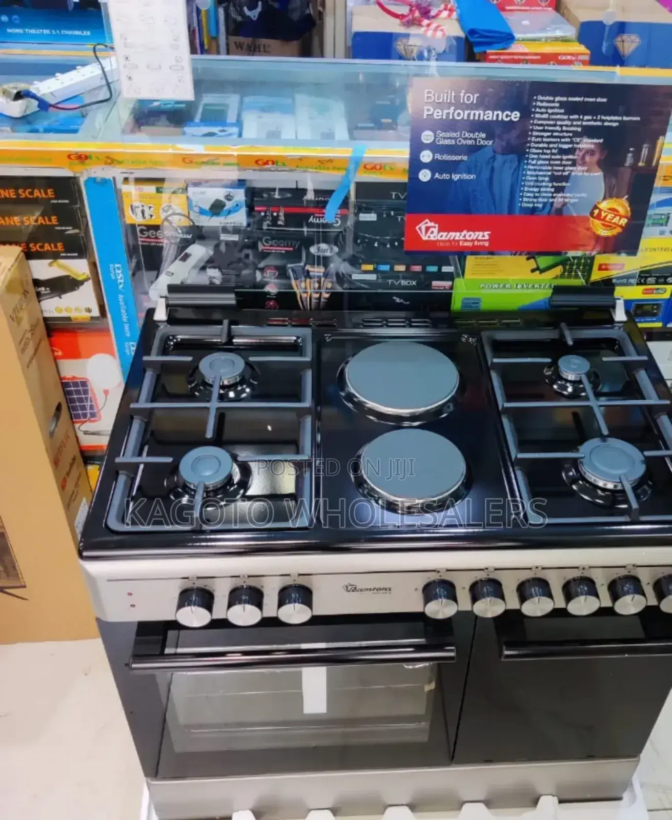 Ramtons 4g+2e Cooker,With Gas Storage Rf*496 °60cmby90cm