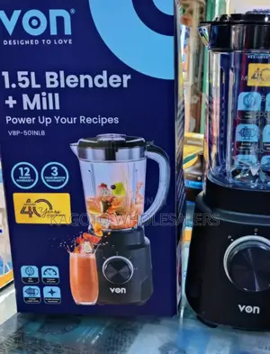 1.5 Litres Von 2 in 1 Blender + Mill 500w /1 *Yr Warranty