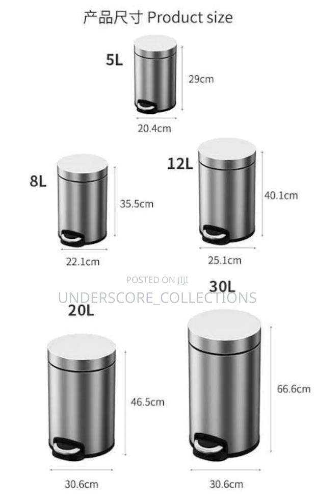 Stainless Steel Pedal Dustbin With Plastic Inner Bucket - thumbnail 2