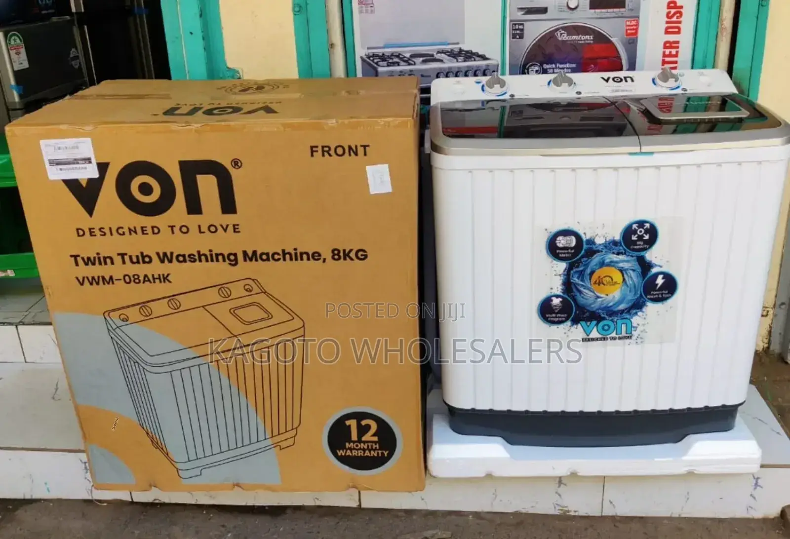 Von 8kg Twin Tub Washing Machine *V8kg*