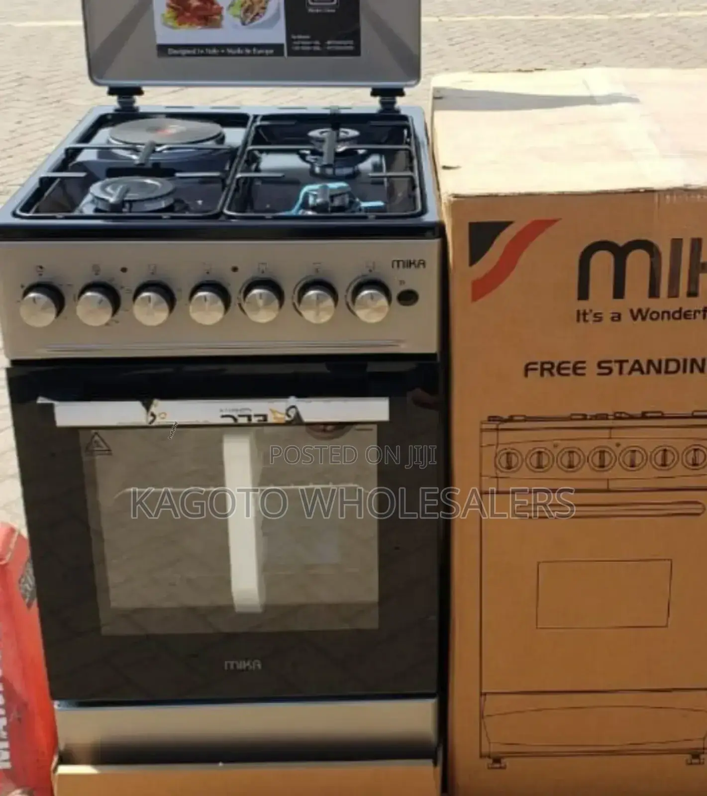 Mika Standing Cooker* 50cm*60 3+1 Silver Body* Mst50u31