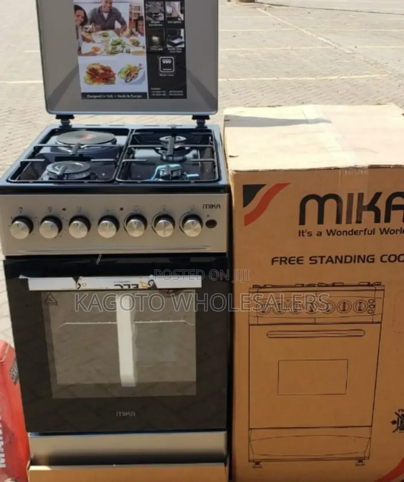 Mika Standing Cooker* 50cm*60cm, 3+1 Silver* Mst50u31
