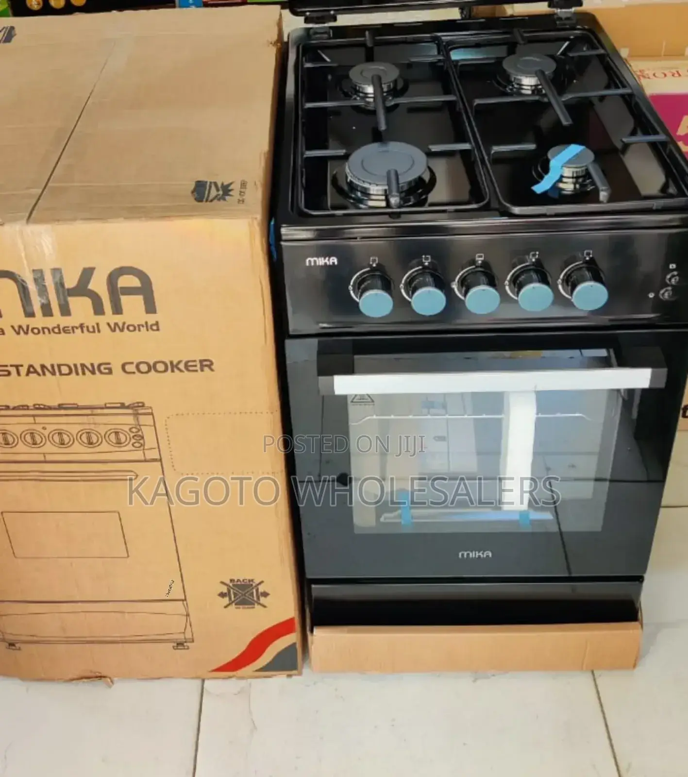 Mika Free Standing Gas Cooker All Gas 50*60cm *Black*/4g