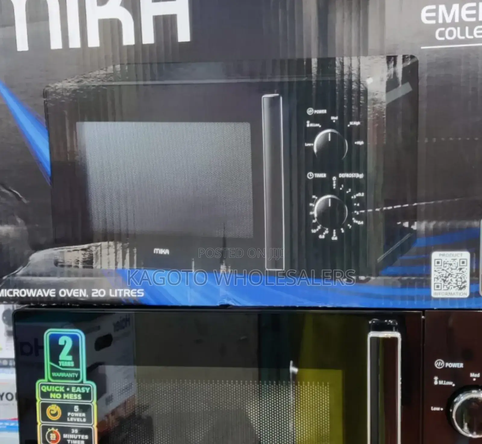 Black Mika Analog Microwave 20l a-M20*