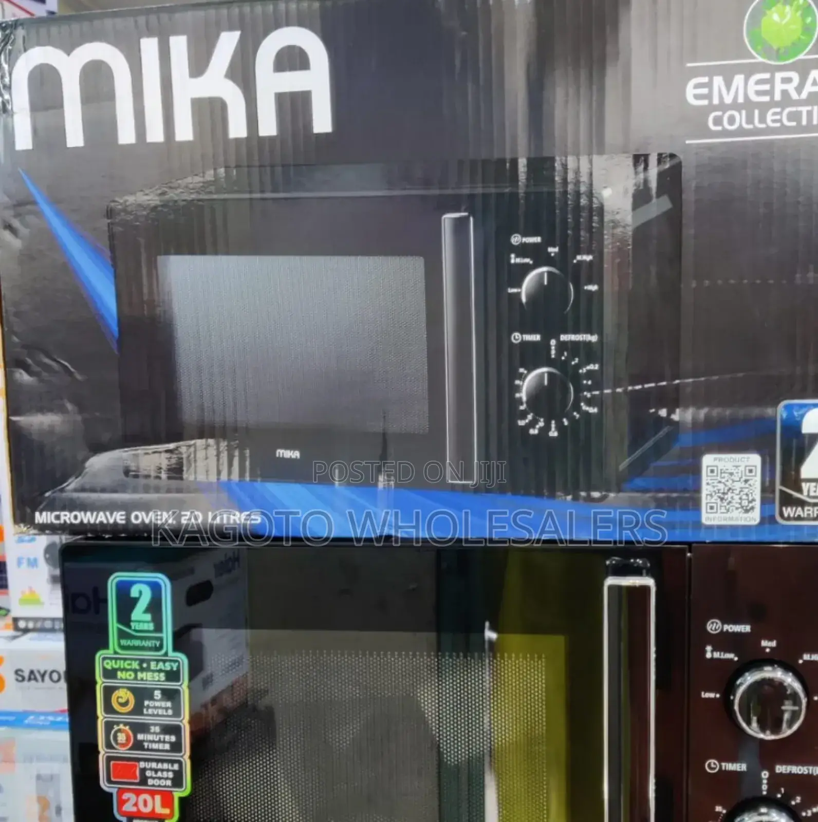 Black Mika Analog Microwave Oven 20litres a-M20*