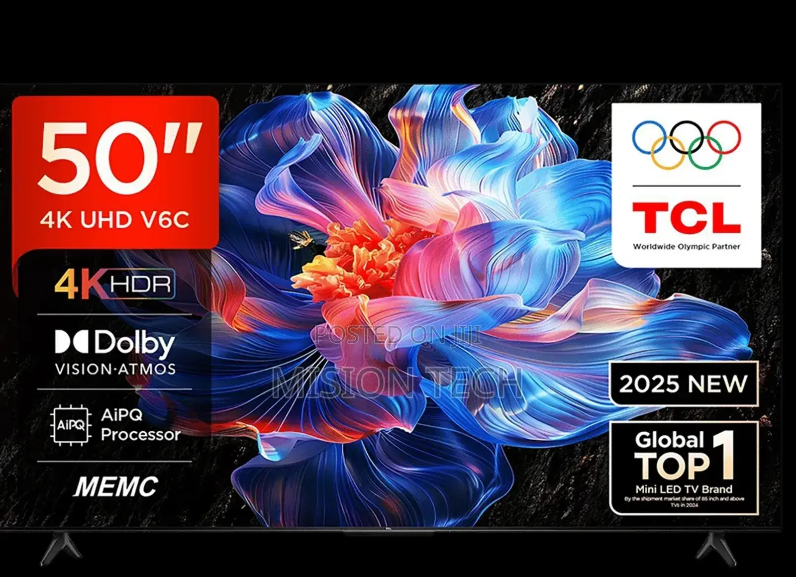 TCL 50′′ V6c HDR Smart Google Tv – 50v6c (2025)