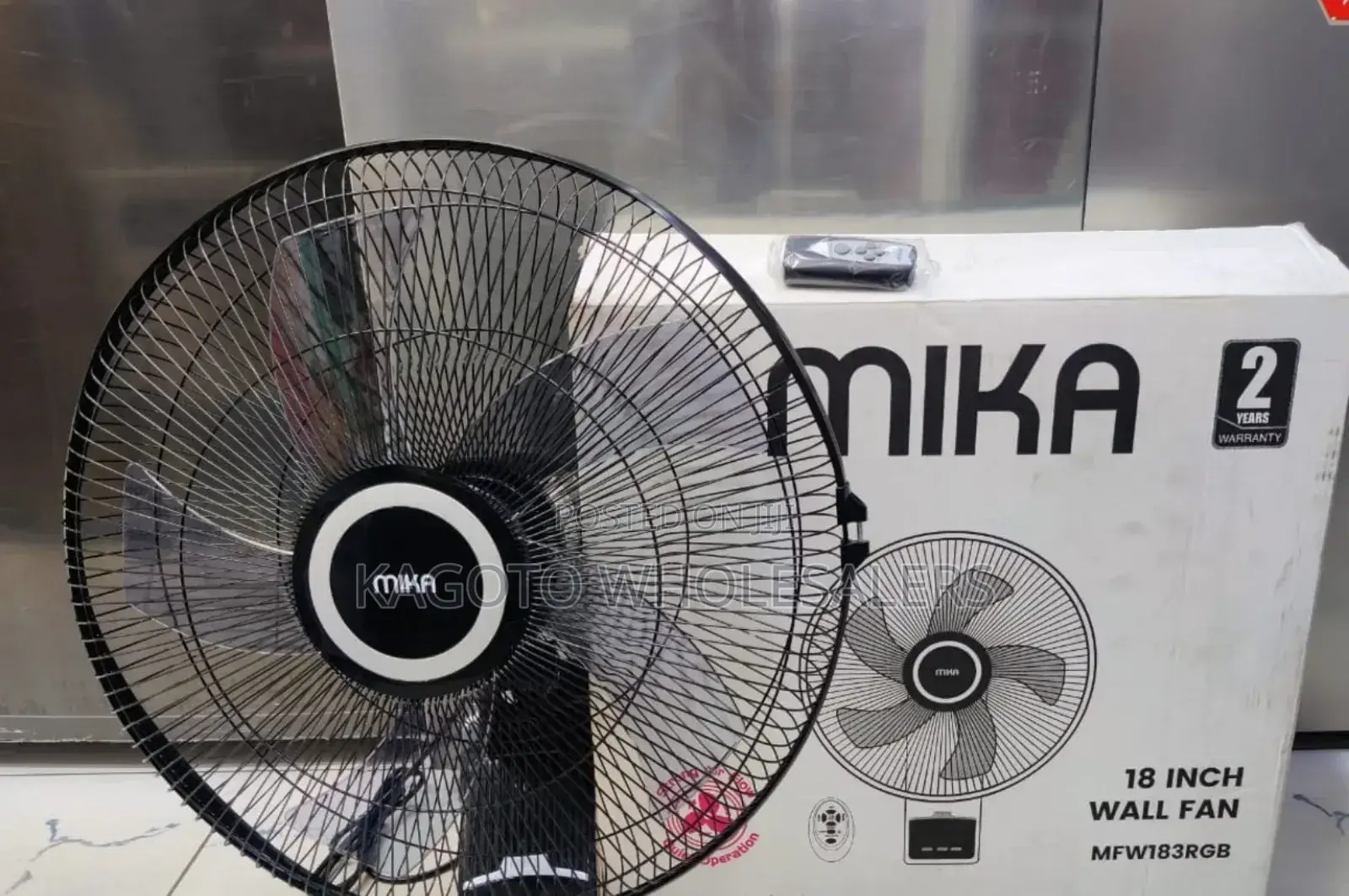 Mika 18" Wall Fan Plus Remote , Powerful Air Flow Ms*1