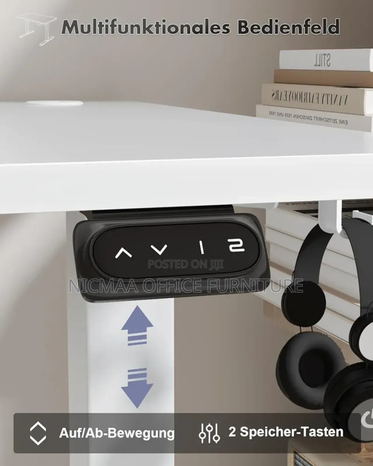 Office Desk: 1.6m Dev Electric Adjusted Smart Sit-Stand Desk