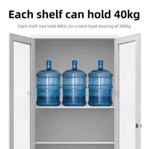 File Cabinet: Sleek Glass-Front 2-Door Office Cabinet