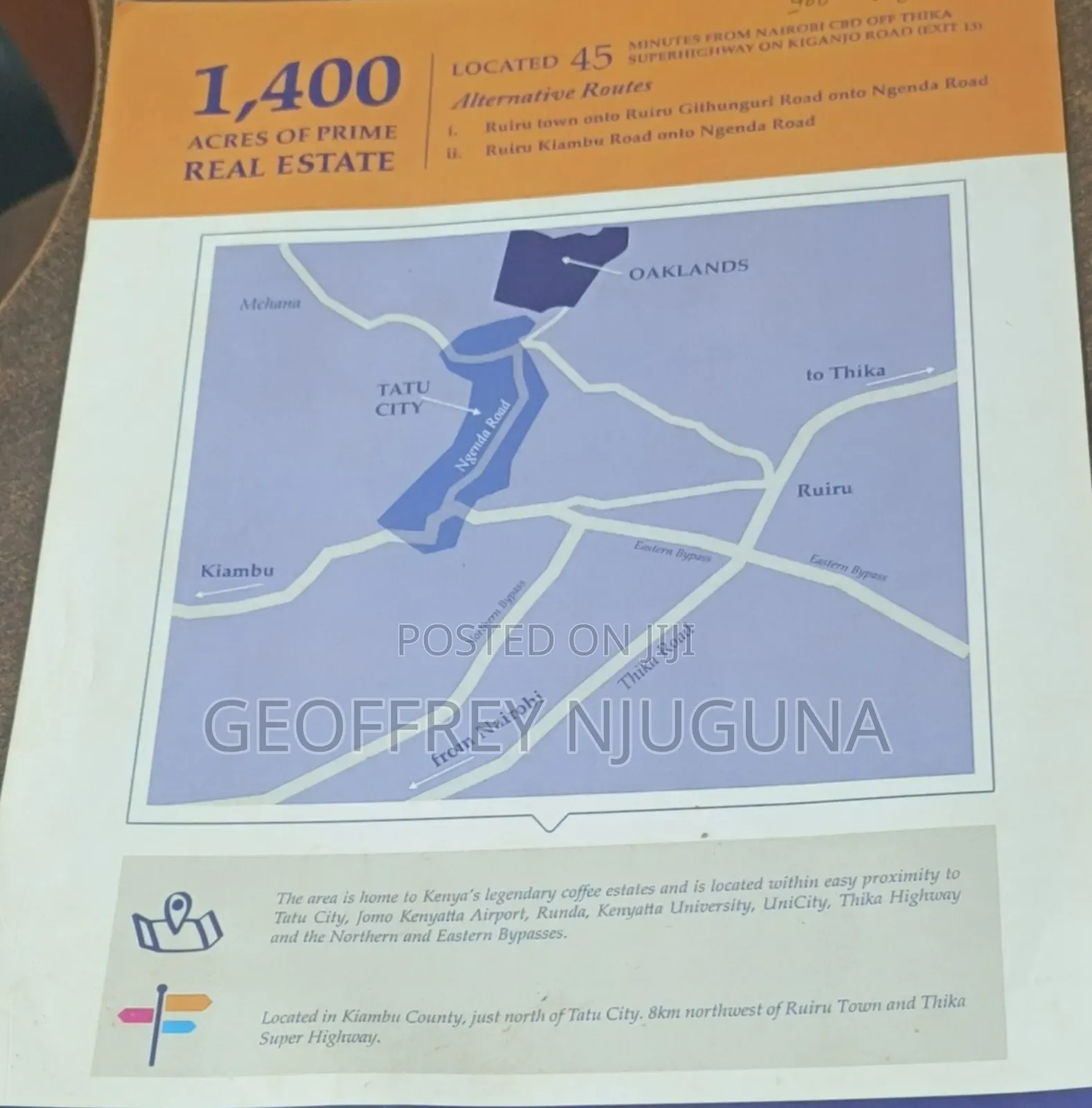Tatu City, Kijani and Oakland Prime Land for Sale