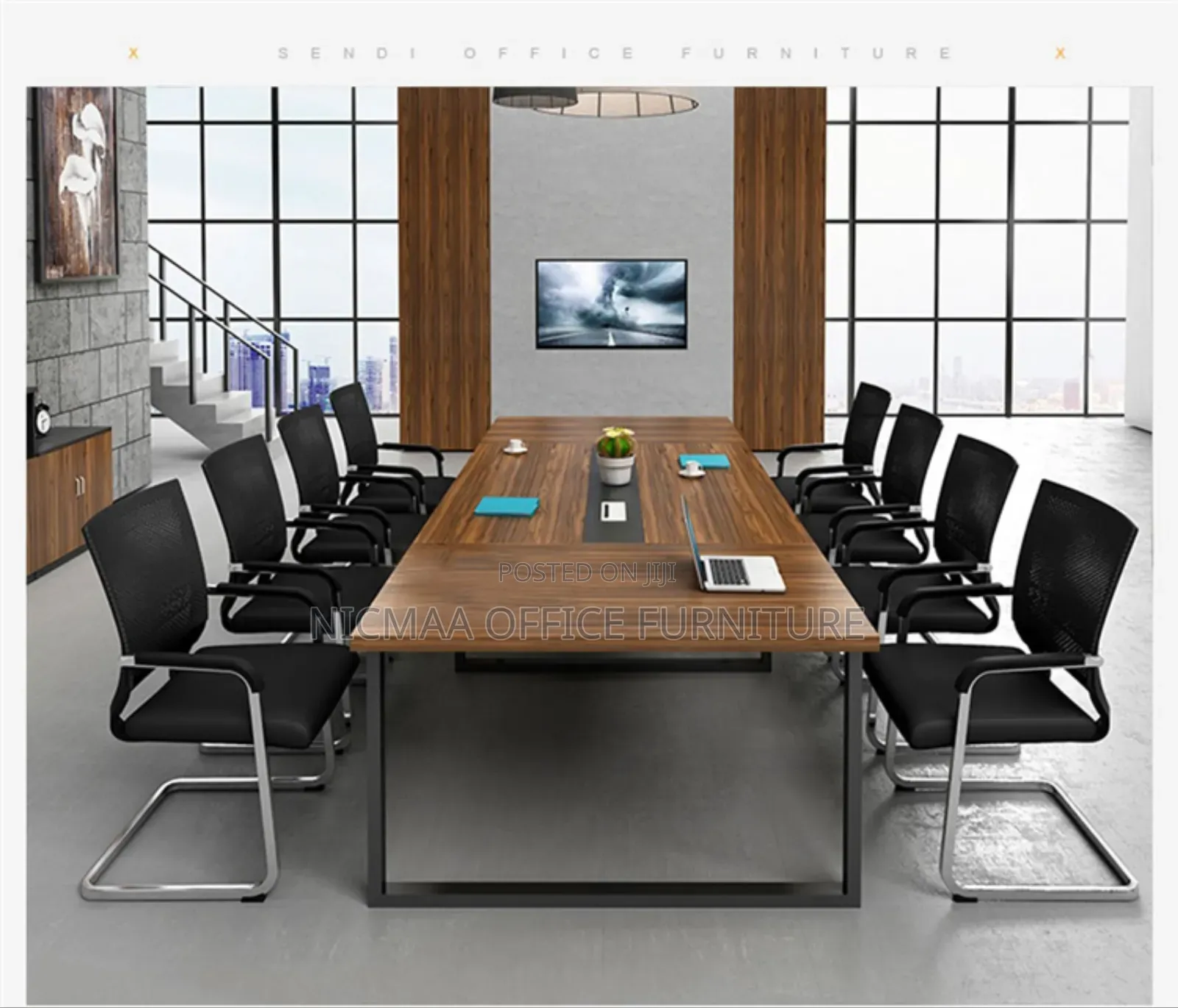 Boardroom Table: 2.4m Spacious Design Mahogany Table